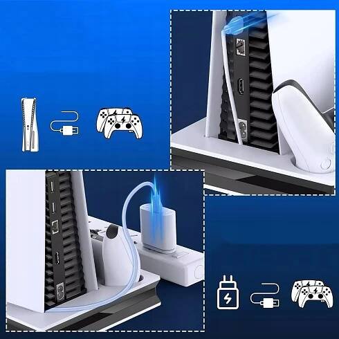 CHLADICÍ STANICE PRO PS5, NABÍJECÍ PODLOŽKA, BÍLÁ za 708.00CZK - Allegro