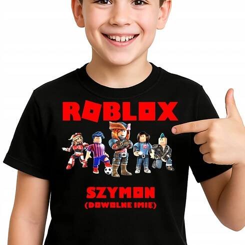 DĚTSKÉ TRIČKO ROBLOX + JMÉNO DÁREK PERSONALIZACE 3395 ČERNÁ