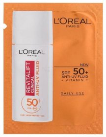 L'Oréal Paris Revitalift Clinical Anti-UV Fluid SPF50+ Denní pleťový krém pro ženy 1 ml | ELNINO.CZ
