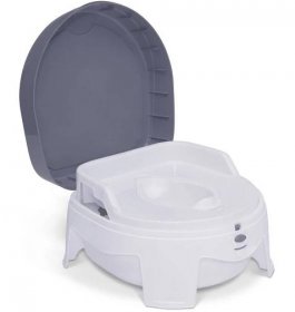 Delta Children PerfectSize Potty - Made with Eco-Friendly Recycled Ocean Material, White/Grey