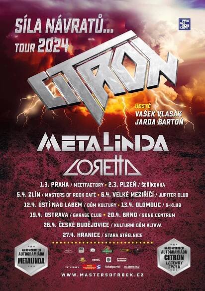 Slovenská metalová legenda METALINDA přidává do programu koncertu jarního turné | Masters of Rock