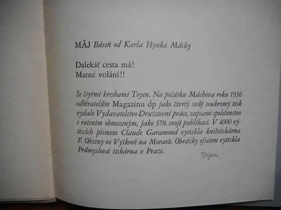K.H.MÁCHA MÁJ 1936 | Aukro