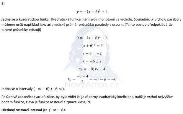 Didaktický test z matematiky - podzim 2023 - řešení úlohy 8