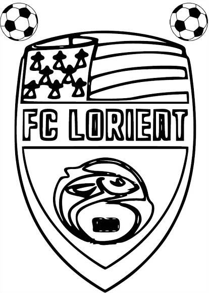 Erb FC Lorient: Omalovánka FC Lorient k vytištění - Waouo.com