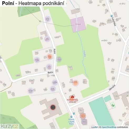 Mapa Polní - Firmy v ulici.