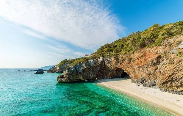 Mylopotamos beach on the Pelion peninsula, one of the best places to visit in Greece