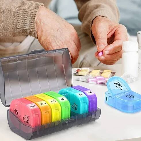 Cestovní dávkovač léků týdenní organizér na vitamíny | dávkovač léků, krabička na vitamíny -