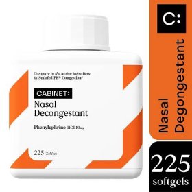 Cabinet Nasal Decongestant Congestion Relief, Phenylephrine, 10mg, 225 Tablets - Walmart.com