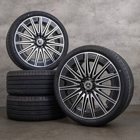 Originální disky na auto Mercedes Benz GLA GLB AMG 20" H247 X247 letní kola A2474015200 černá lesklá soustružená NOVÁ