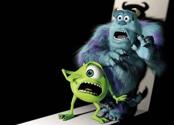 Caption: Startled Mike Wazowski and James Sullivan Wallpaper