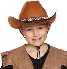 Boland - Dětský klobouk kovboj Junior, hnědý/one size - Módní doplňky