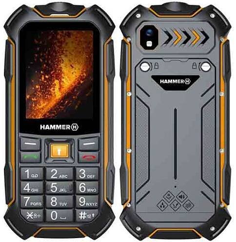 Mobilní telefon myPhone Hammer Boost 2 LTE (TELMYHBOOST2LOR) černý/oranžový