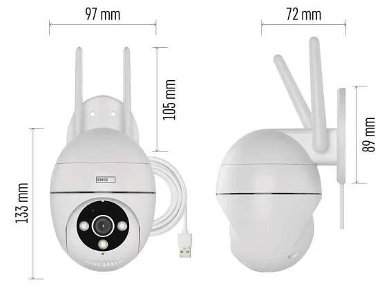 Emos GoSmart Venkovní otočná kamera IP-800 WASP s Wi-Fi, bílá