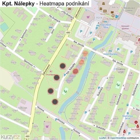 Mapa Kpt. Nálepky - Firmy v ulici.