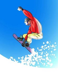 Lyžování a snowboard. Design plakátu zimního sportu. Charakter kresleného stylu na vinobraní pozadí. Vektorová ilustrace. — Ilustrace