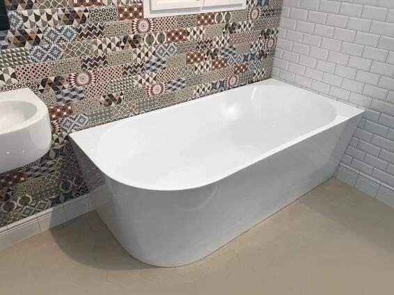 AQUALINE TIBERA R rohová stojící vana, 170x80cm, bílá | TOPENILEVNE.CZ