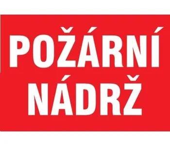 Značka Požární nádrž, samolepicí fólie, 210 × 297 mm