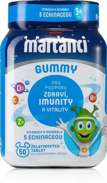 MARŤÁNCI Gummy s Echinaceou multivitaminy se zinkem žvýkací tablety pro posílení imunity
