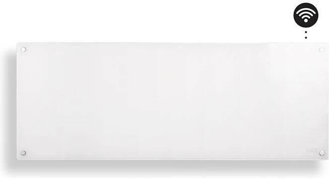 Mill Glass WiFi skleněný konvektor na zeď s LED displejem 1200W bílý