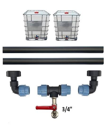 Profi propojení: 2 IBC nádrže + 3/4" zahradní kohout Z modrá varianta od 630 Kč - Heureka.cz
