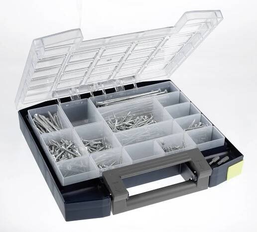 raaco Boxxser 55 5x5-15 kufřík na součástky (d x š x v) 284 x 298 x 55 mm přihrádek: 15 Obsah 1 ks