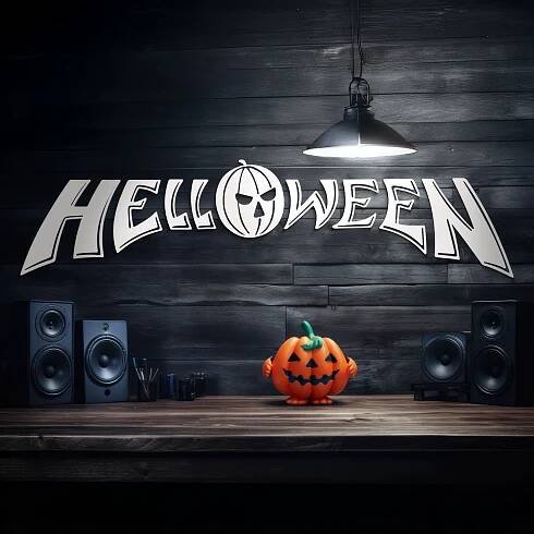 Nástěnné logo ze dřeva - Helloween