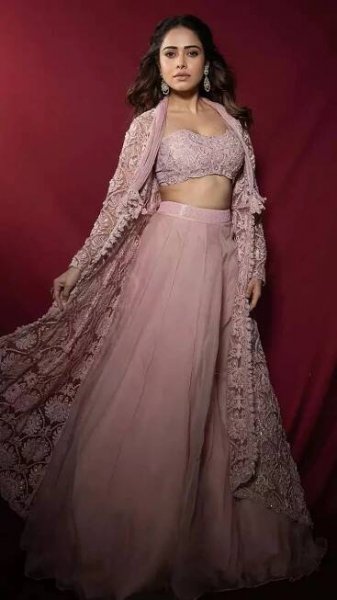 Nushrratt Bharuccha stuns in a blush pink ethereal lehenga