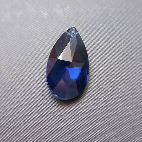 Vachtle ,sklo, 28x18mm, barva safír (1dírka)