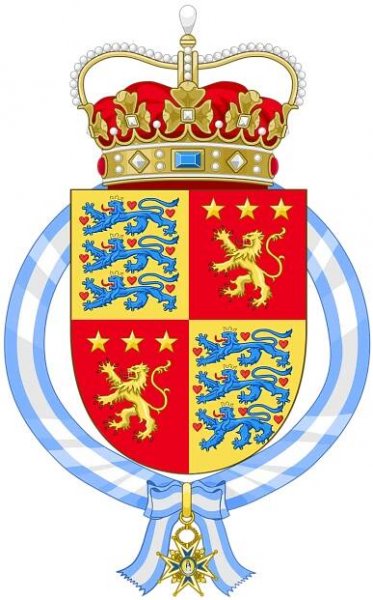 Soubor:Coat of arms of Henrik, Prince Consort of Denmark (Order of Charles III).svg