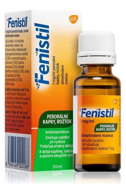 Fenistil perorální kapky 1mg/ml při svědění pokožky 20ml - skladem