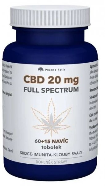 Pharma Activ CBD 20 mg Full Spectrum 60+15 tobolek