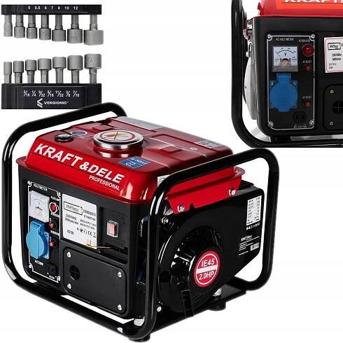 JEDNOFÁZOVÝ ELEKTROCENTRÁLOVÝ GENERÁTOR PŘENOSNÉHO PROUDU 1200W+KLÍČE 14e