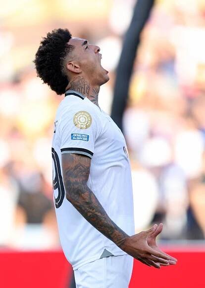 Igor Jesus #99 of Botafogo celebrates scoring a goal.
