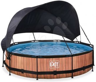 Bazén se stříškou a filtrací kruhový 360*76 cm hnědý Exit Toys