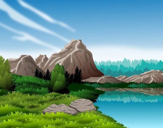 Landscape with lake and mountain - Américo Almeida