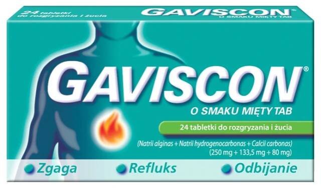 Gaviscon Žvýkací tablety, mátová příchuť, 24 kusů