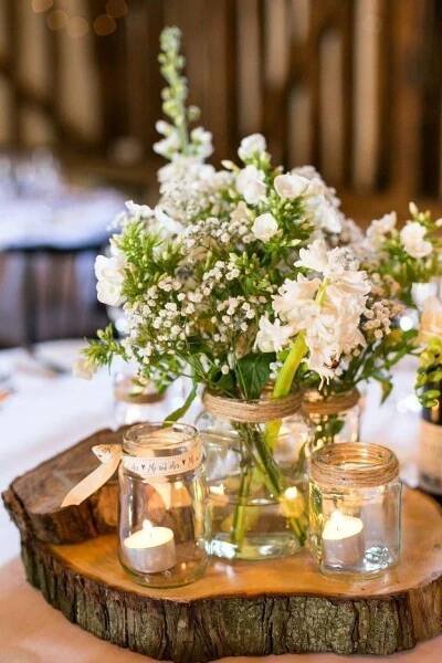 Rustic country wedding stunning and delightful decorating tip. Note number 7664338145 shared 201… | Wedding centerpieces, Diy wedding day, Wedding table decorations