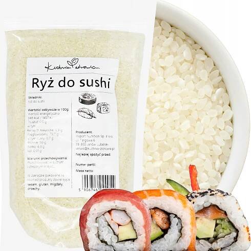 RÝŽE NA SUSHI 1kg PŘÍRODNÍ LEPIVÁ BÍLÁ KUCHNIA ZDROWIA