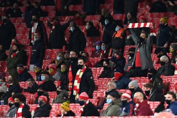 Arsenal supporters at the Emirates Stadium