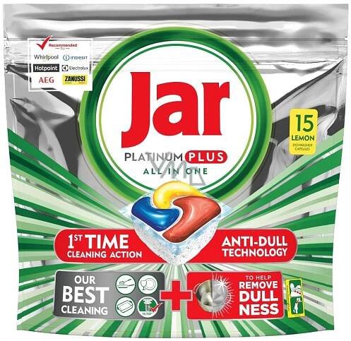 Jar Platinum Plus All in One Lemon Kapsle do myčky nádobí 15 kusů