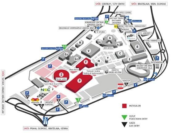 Plánek veletrhu - Motosalon - Veletrhy Brno