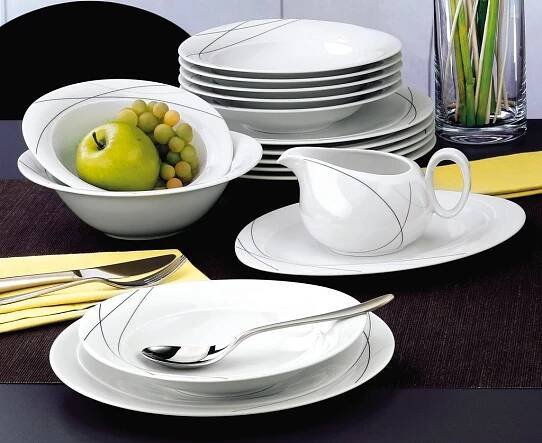 Jídelní souprava pro 6 osob (16dílná), Trio 71381 Highline, Porcelán Seltmann - Seltmann - TRIO 71381 Highline - TRIO, Porcelán