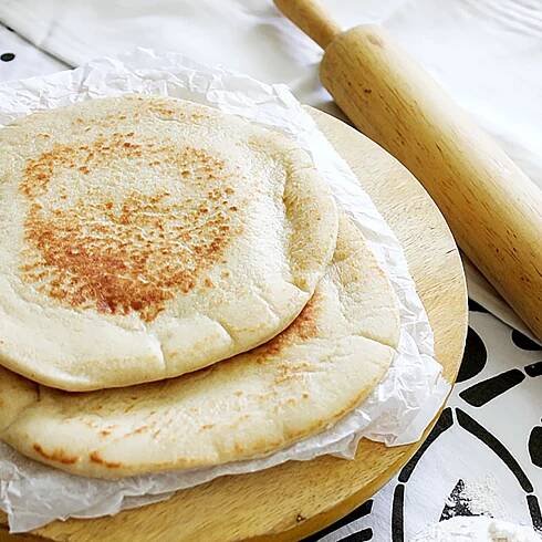 Soft milk pita bread freshly prepared.