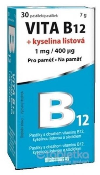 Vitabalans Oy VITA B12 + kyselina listová 30tbl cena od 138 Kč | Pricemania