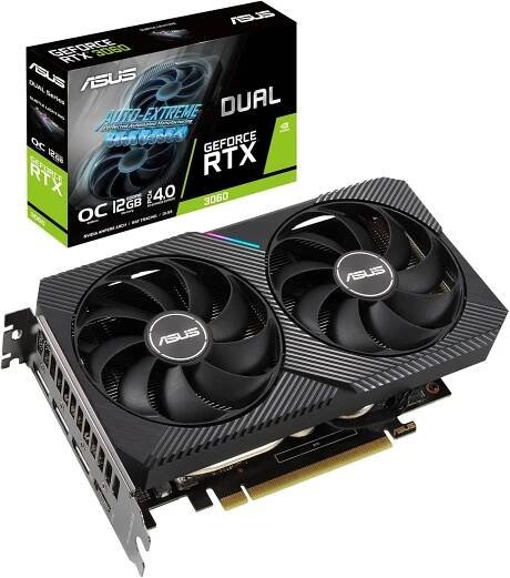 ASUS Herní grafická karta GeForce Dual RTX 3060 12GB V2 OC Edition (GDDR6 paměť, PCIe 4.0, 1x HDMI 2.1, 3x DisplayPort 1.4...