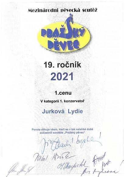 GRATULACE K ÚSPĚCHU V SOUTĚŽI - Konzervatoř Evangelické akademie