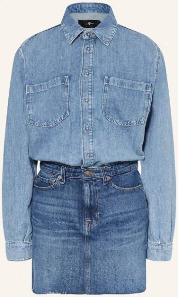 7 for all mankind Džínové šaty s příměsí lnu - ipanema