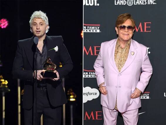 Andrew Watt (L) and Elton John (R)