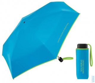 Růžový deštník Ultra Mini flat Malibu blue 56480 modrý, Benetton