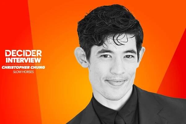 CHRISTOPHER CHUNG in black and white on an orange background